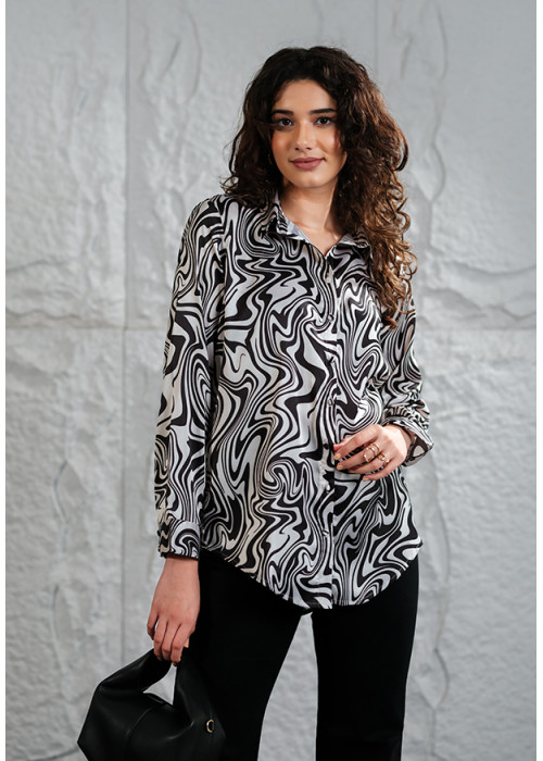 SHOPHIA BLACK LONG SLEEVE BLOUSE